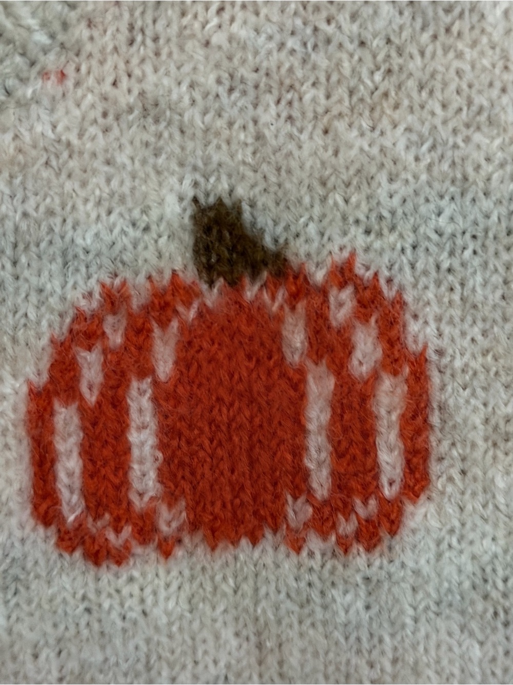 Vince Camuto Cream Crewneck Sweater with Orange Pumpkin Print - Picture 4 of 4